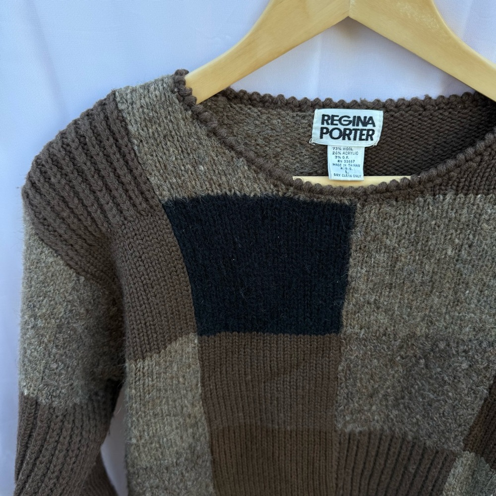 Vintage Wool Patchwork Sweater - image 4